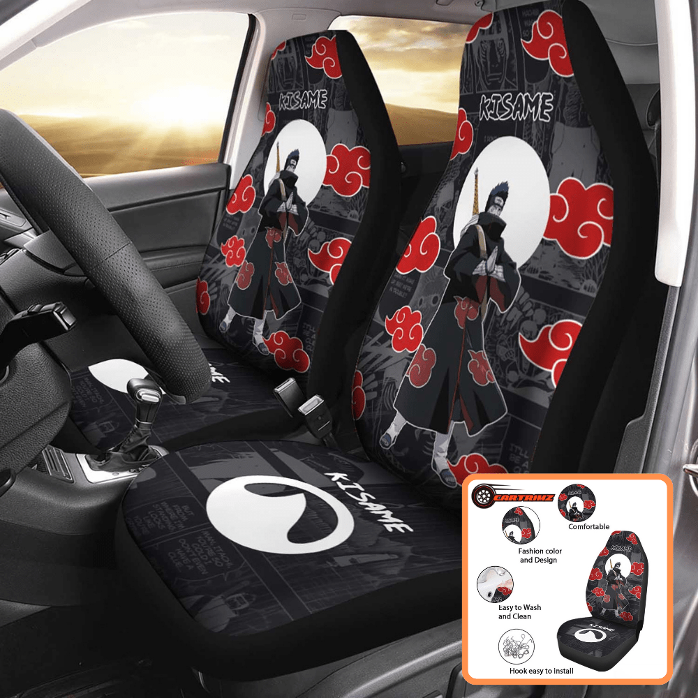 Akatsuki Car Seat Covers Naruto Red Cloud & Long-Lasting Protection