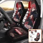 Akatsuki Car Seat Covers Bold Red Cloud Design