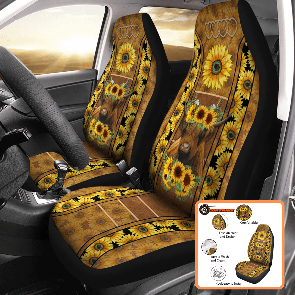 Sunflower Car Seat Covers Charming & Durable Car Accessories