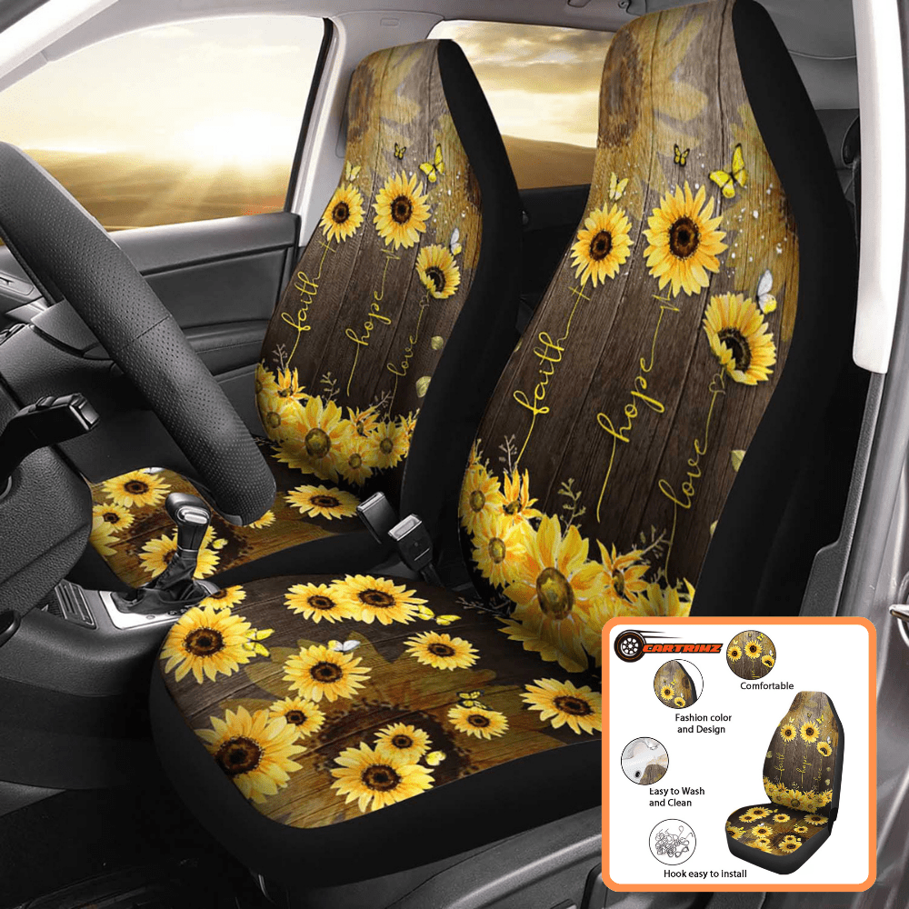 Sunflower Car Seat Covers Bright & Durable Interior Upgrade