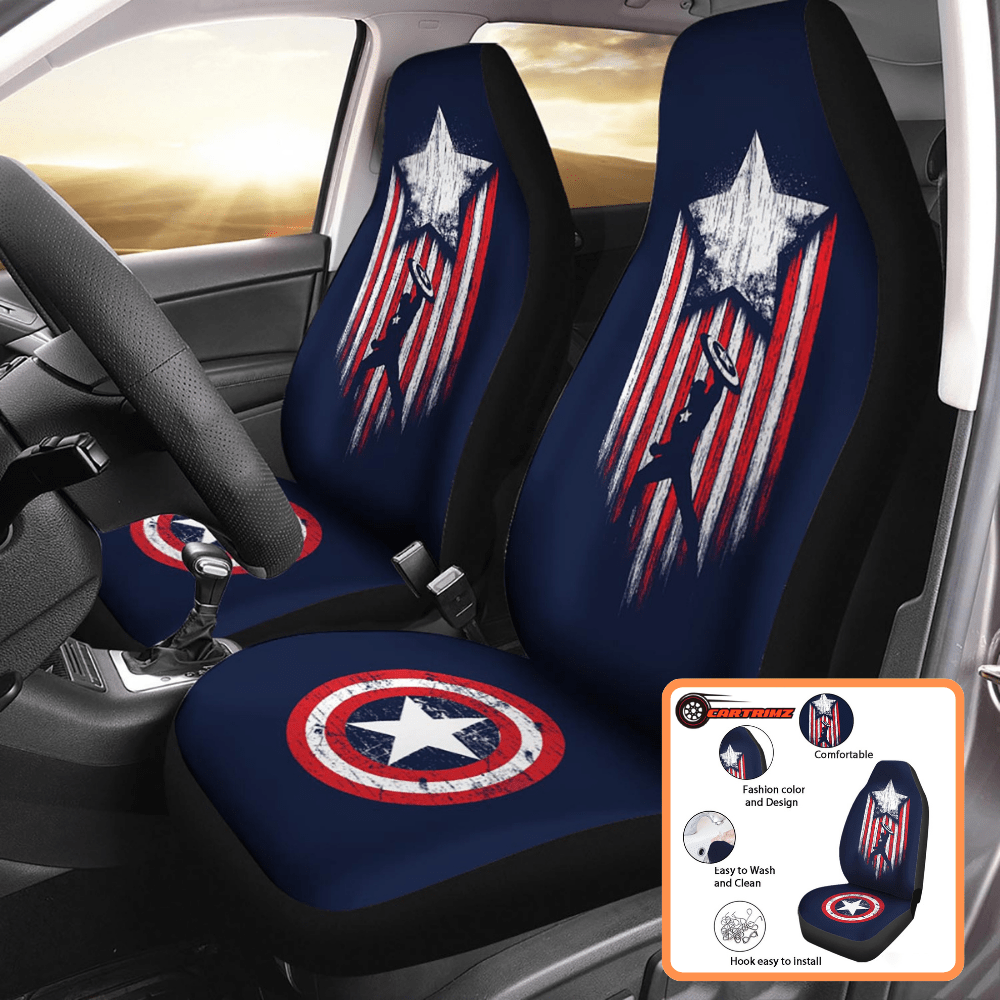 Captain America Car Seat Covers hield Your Seats with Heroic Style