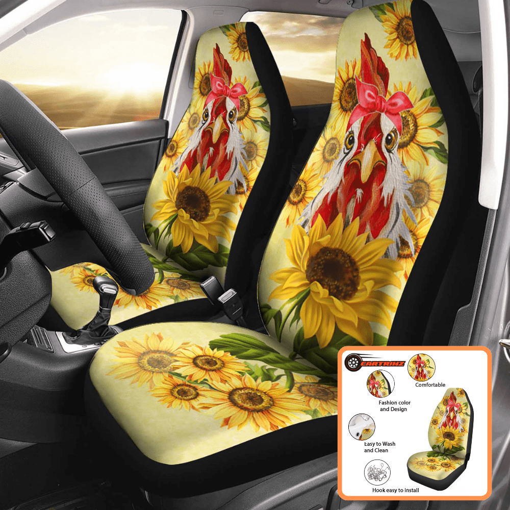 Sunflower Car Seat Covers Durable Floral Seat Covers