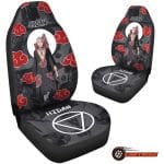 Akatsuki Car Seat Covers Elegant Red Cloud Pattern