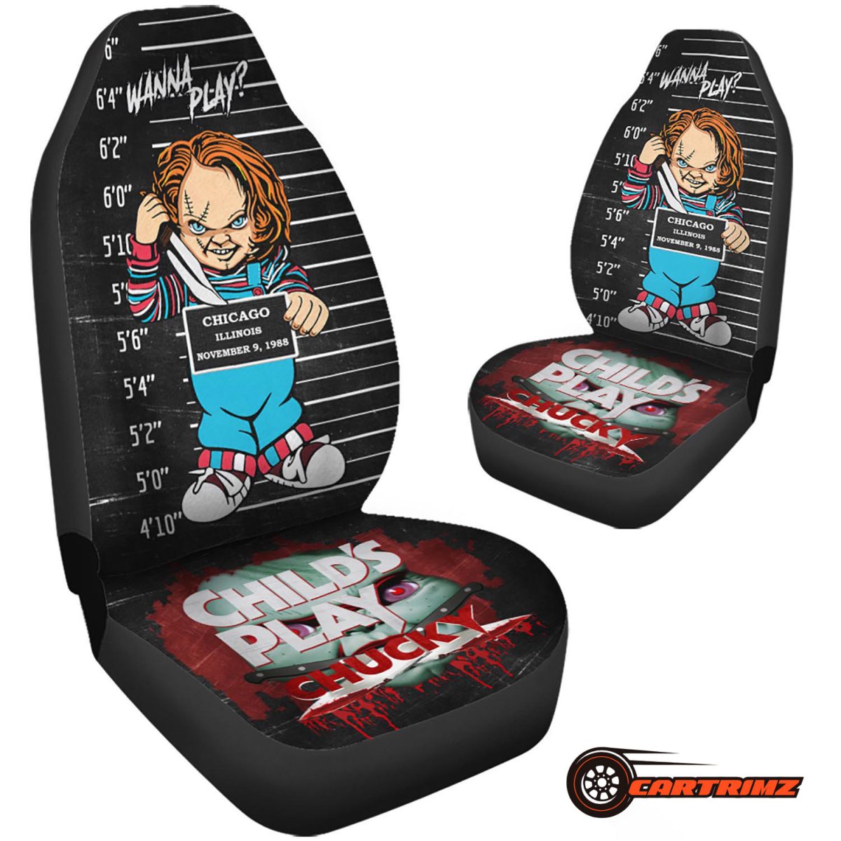 Chucky Car Seat Covers Horror hemed Protection for Your Ride