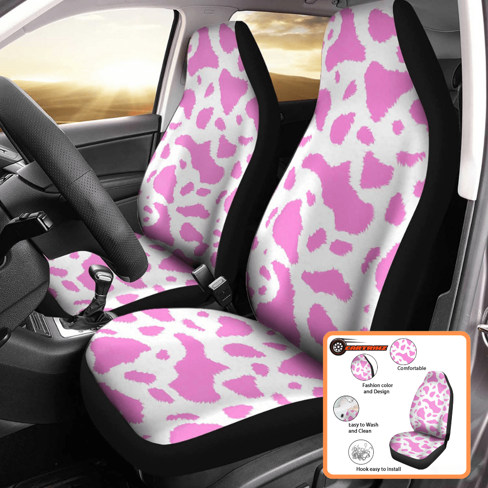 Pink Cow Print Car Seat Covers Fit Most Cars, Trucks & SUVs